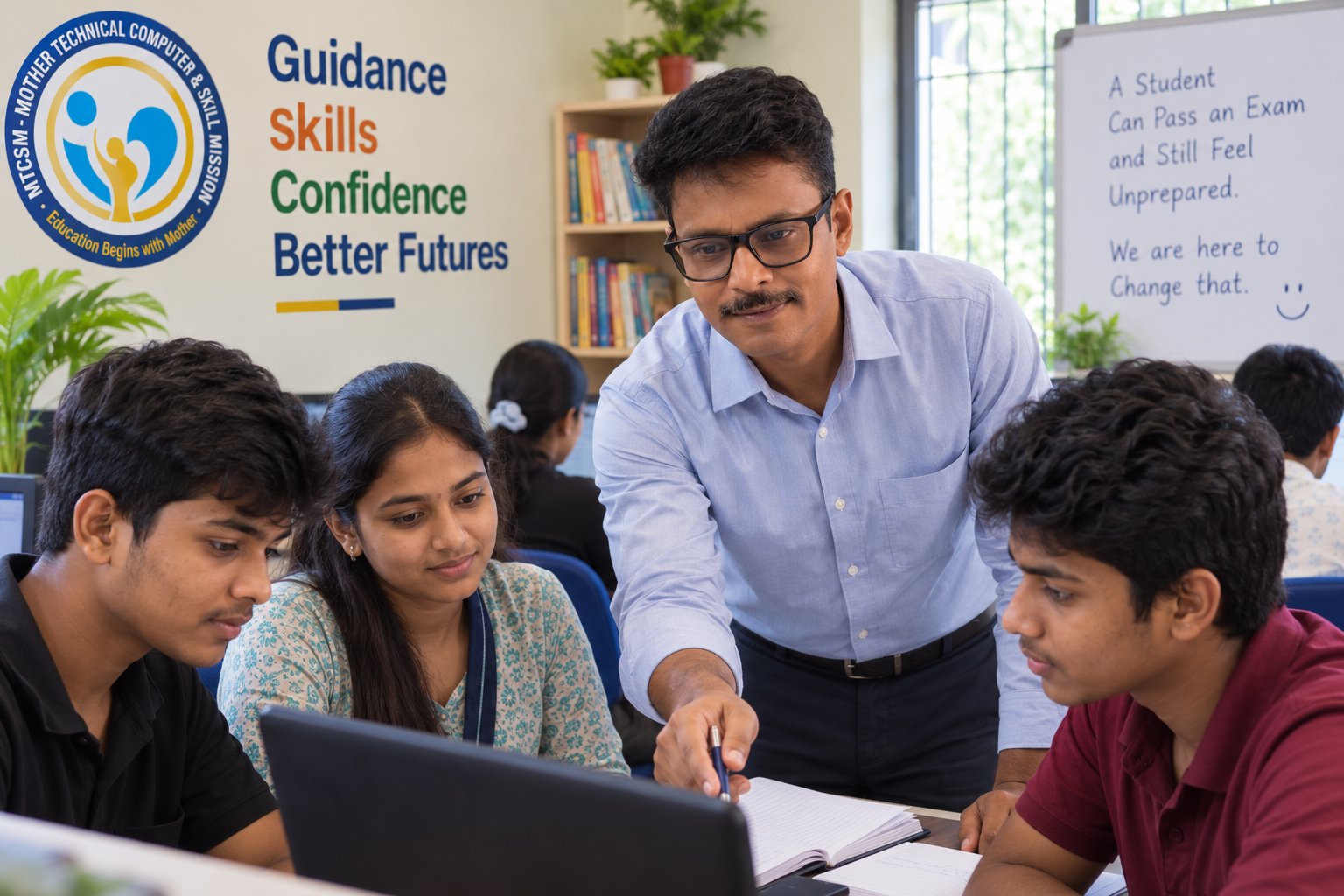 Students in computer lab and Abacus class at MTCSM